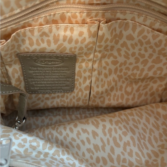 Brighton Tan and Black Leather Satchel with Tassel Charm - Picture 3 of 3